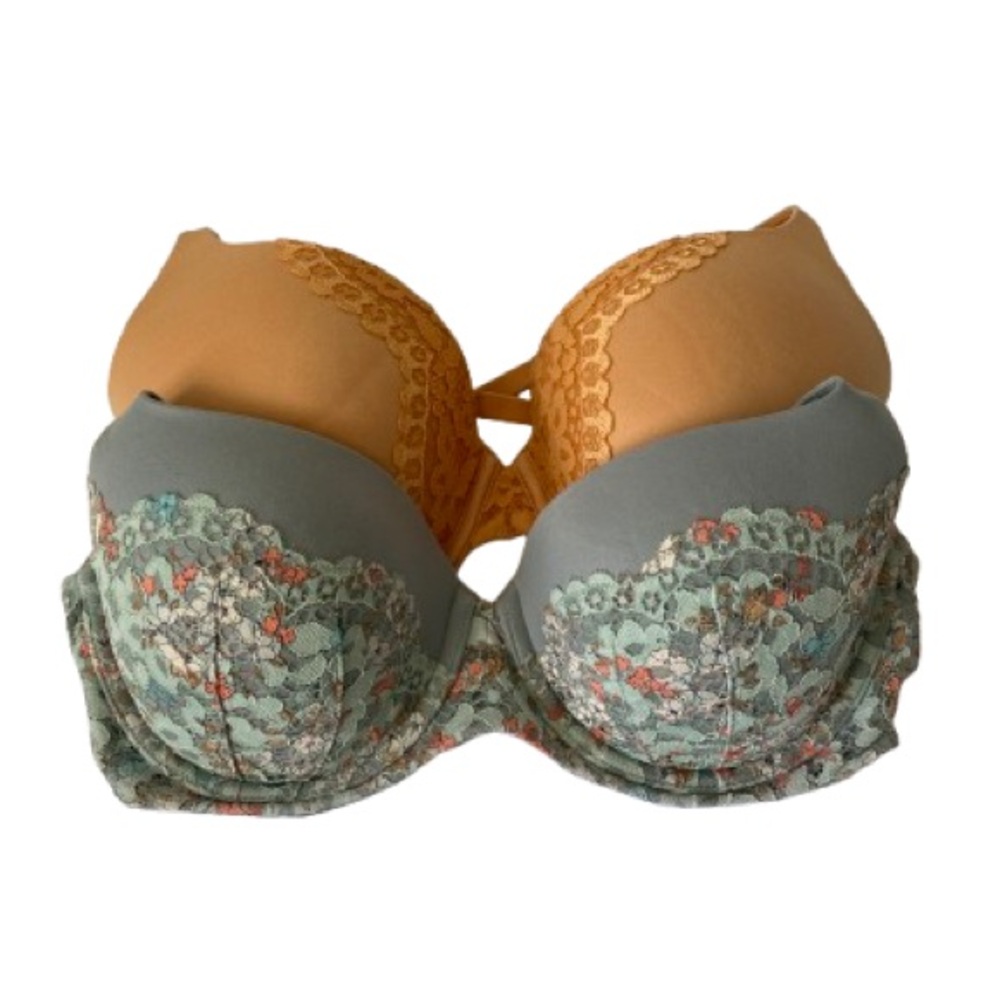 Victoria's Secret Lace Bra Duo - Mustard and Sage